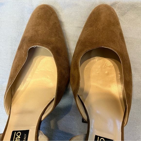 Fragiacomo Vintage High Heel Pumps Brown Suede Leather Slip On Round Toe Shoes 9 - Picture 15 of 15